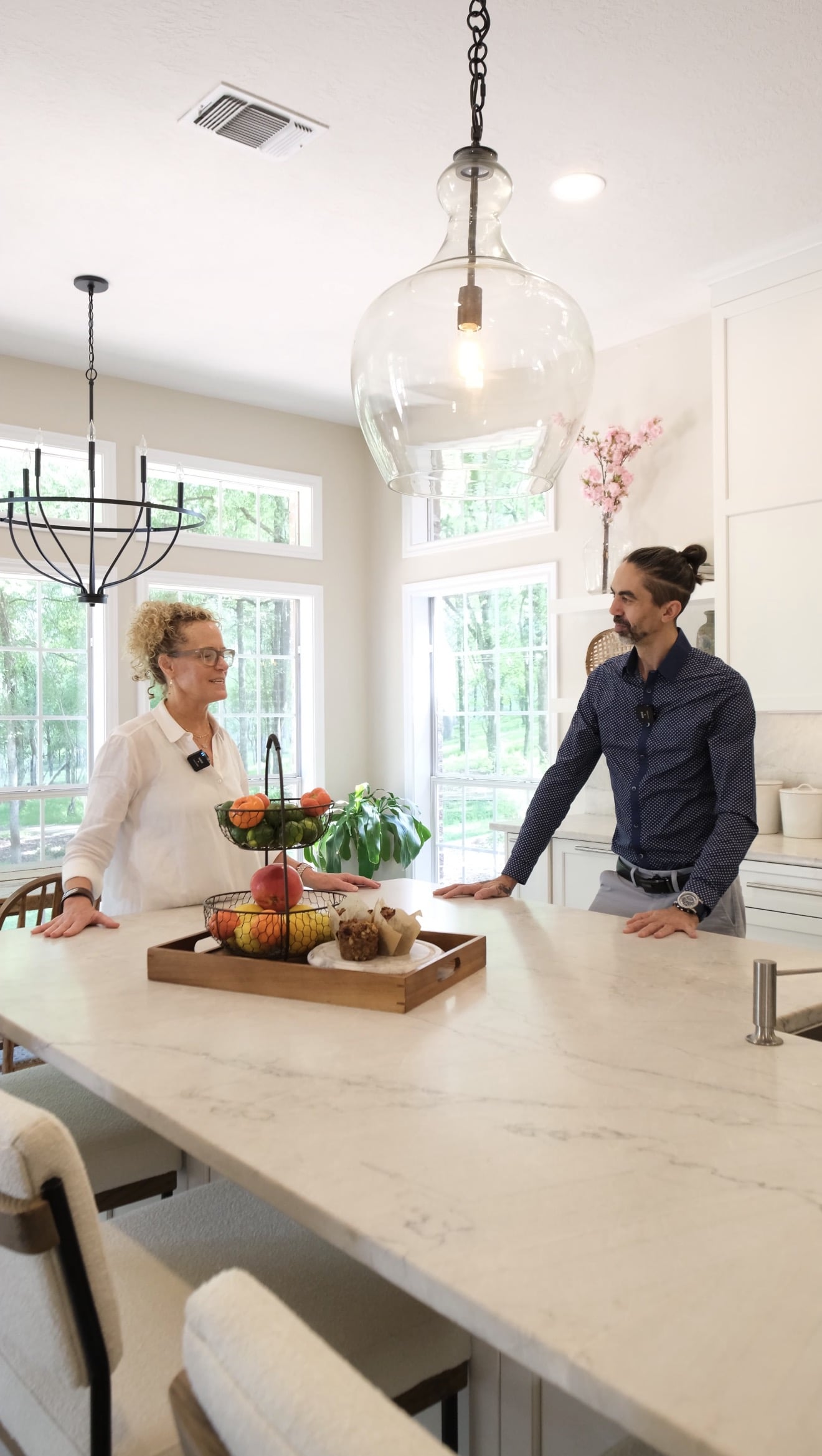 Kitchen remodel consultation and planning walkthrough in an Austin home