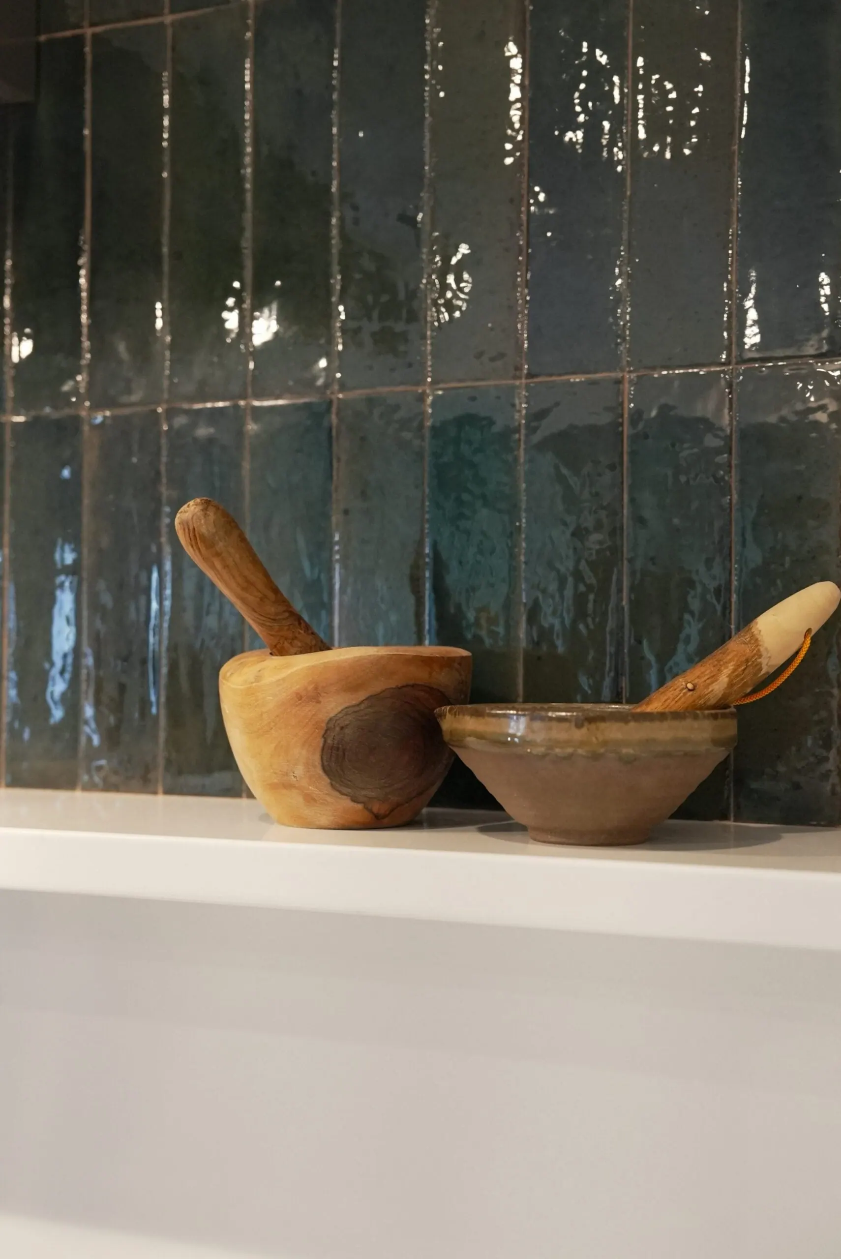 Warm Wood Kitchen With Green Tile And White Counters Kitchen Remodel in Austin, TX by ATX Renovations project photo 12